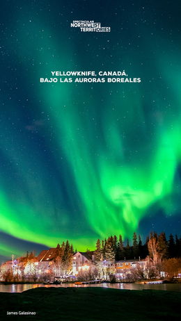Yellowknife, Canadá, bajo las Auroras Boreales