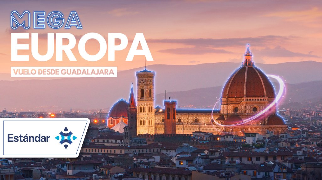 Mega Travel Mega Europa Vuelo desde GDL