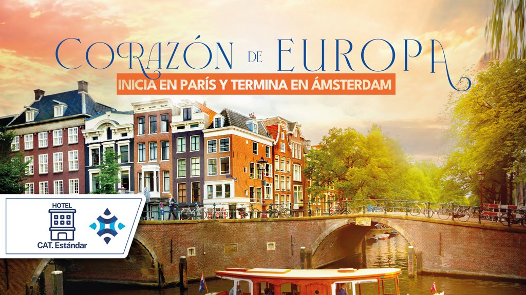 Mega Travel Corazón de Europa Inicia en París y Termina en Ámsterdam