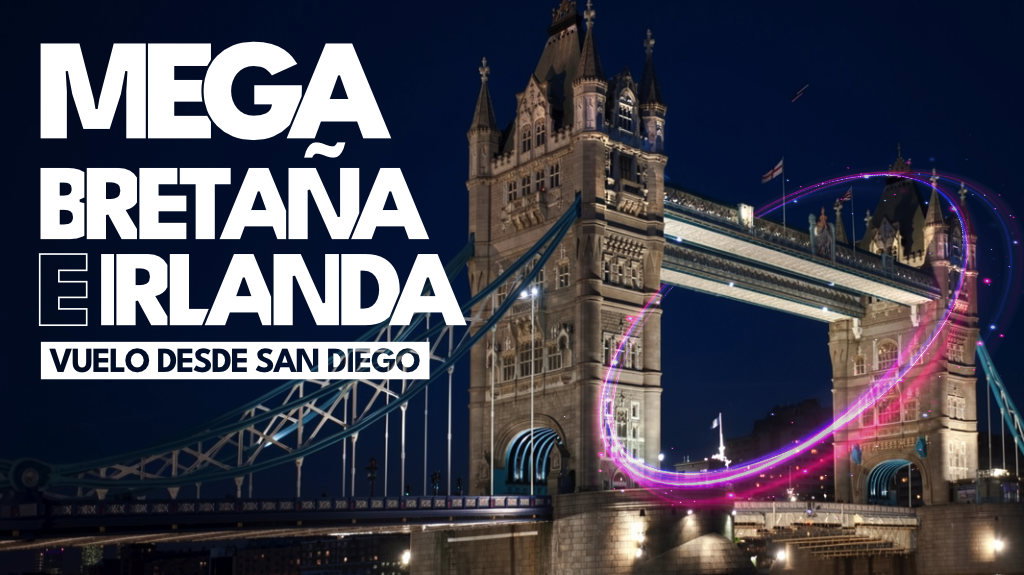 Mega Bretaña e Irlanda Invierno Vuelo desde San Diego.