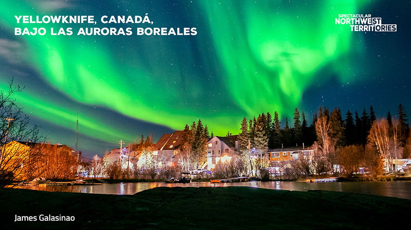 Yellowknife, Canadá, bajo las Auroras Boreales