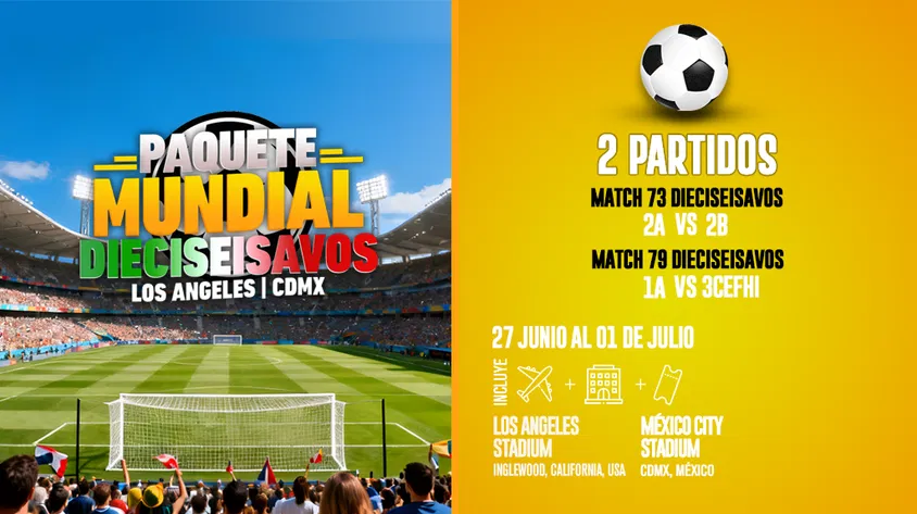 Paquete Mundial dieciseisavos 2026