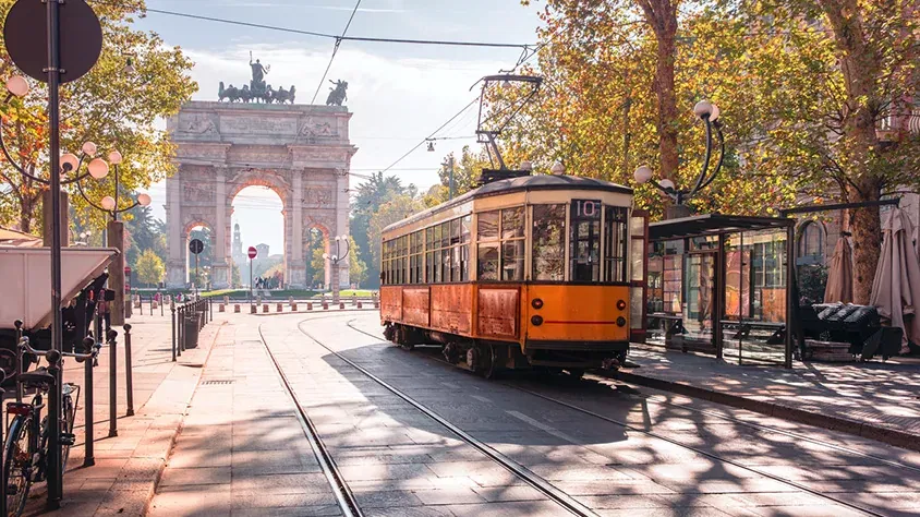 Tranvia en Milan Tranvia en Milan